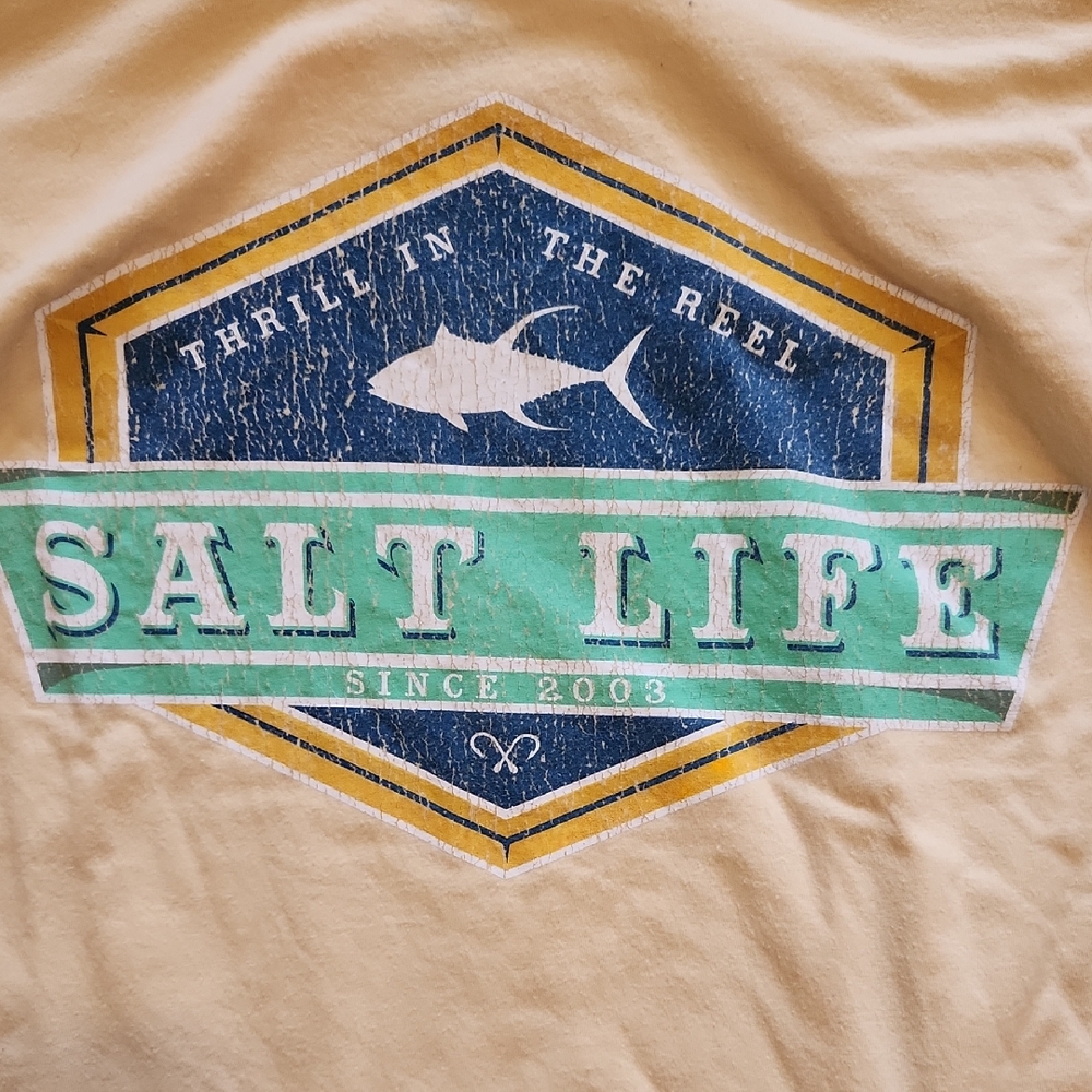 Salt Life Vintage Logo Tee in Blue and Green